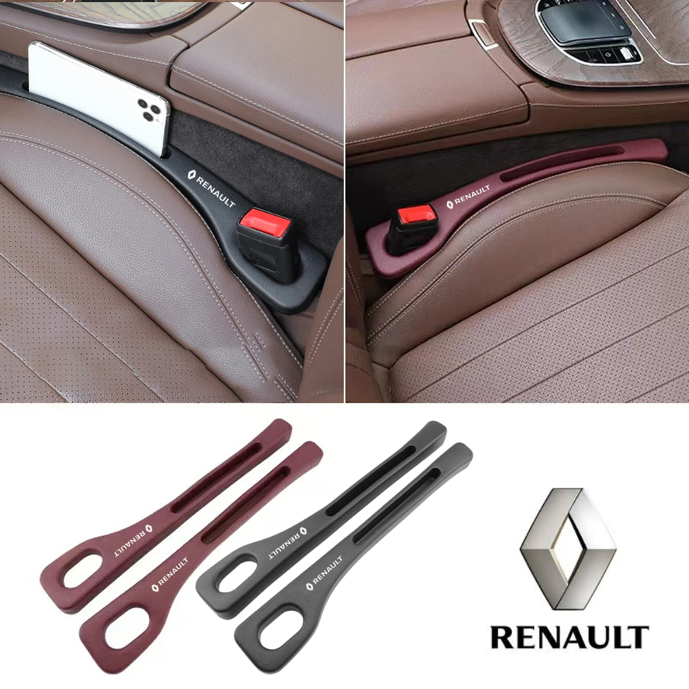 Flexible foam car seat gap filler strips set for Renault, maroon and black pieces