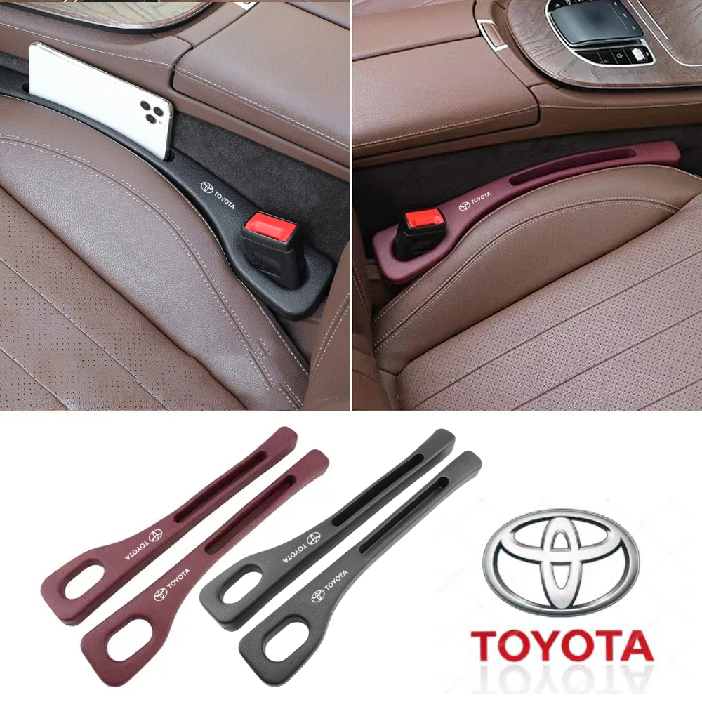 Flexible foam car seat gap filler strips set for Toyota, maroon and black pieces