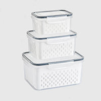 3-in-1 Fridge Storage Set with Drain Baskets