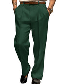 Slim fit dress trousers, dark green color view