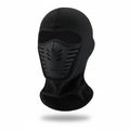 Black windproof thermal face mask with mesh vent panel and full neck cover