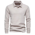 Men's Long-Sleeve Knit Polo Shirt