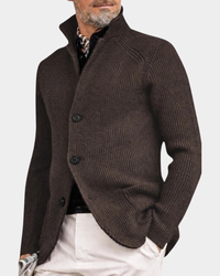 Men's Textured Knit Button Cardigan