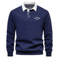 Men's Contrast Collar Knit Polo Sweater