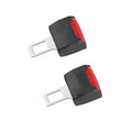 Car seat belt extender, black buckle clip with red release insert