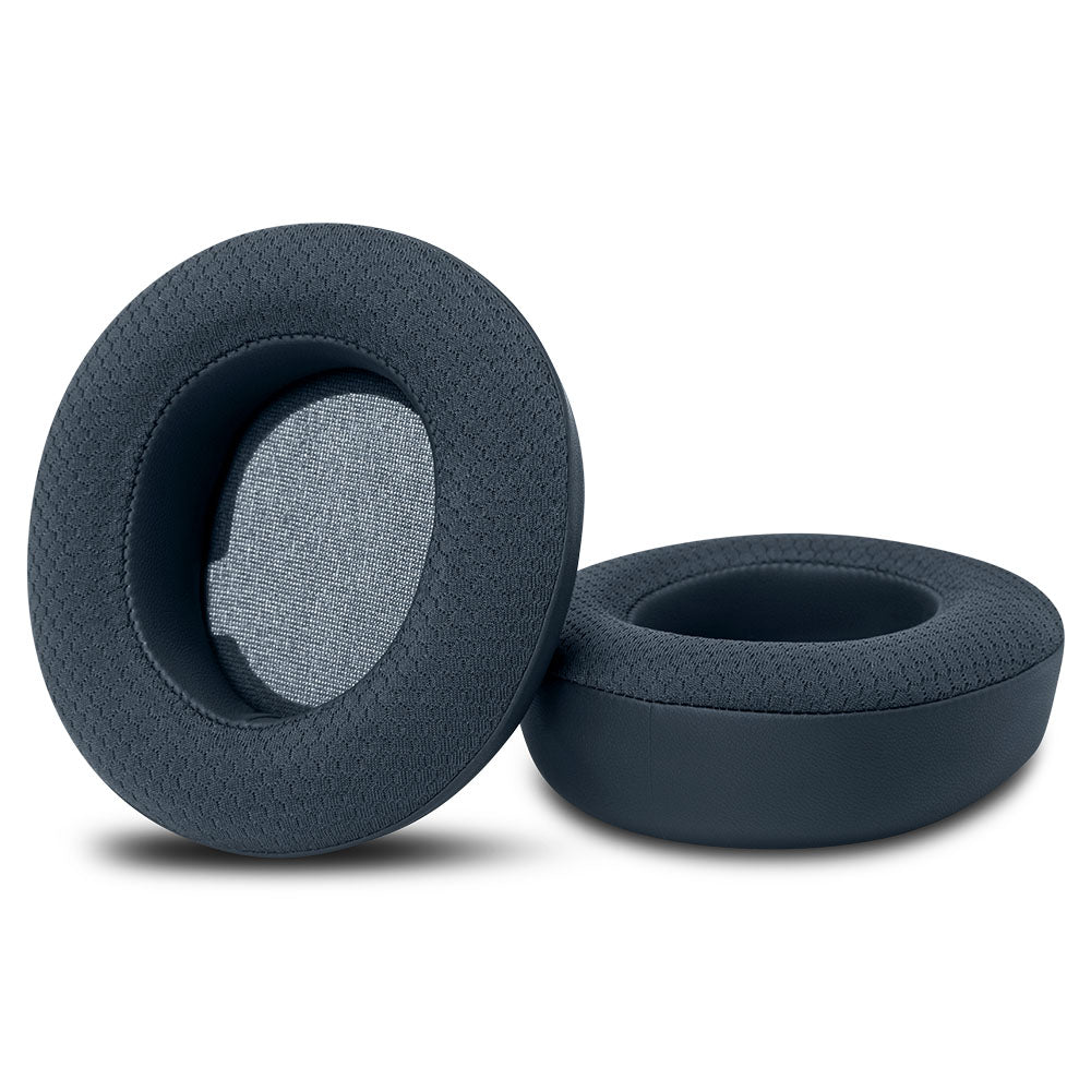 Dark gray replacement cooling gel earpads, two circular cushions with fabric center