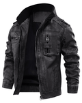 Men's Full Zip Moto Stand Collar Jacket