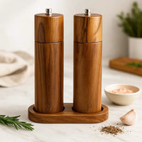 Wooden Seasoning Set Salt and Pepper Grinders