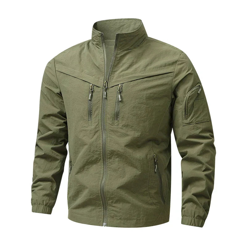 Men's Stand Collar Multi-Pocket Jacket