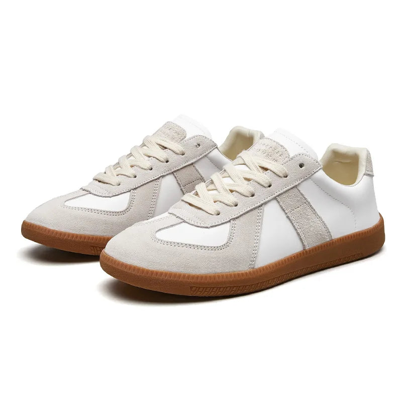 Adjustable low-top lace-up sneakers, white color view