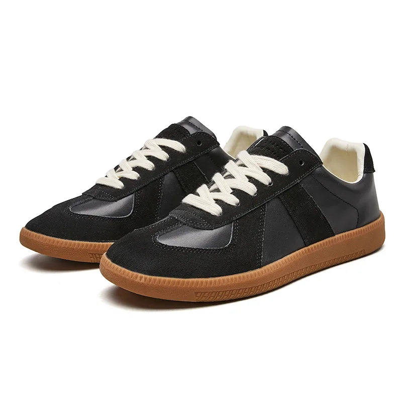 Adjustable low-top lace-up sneakers, black color view