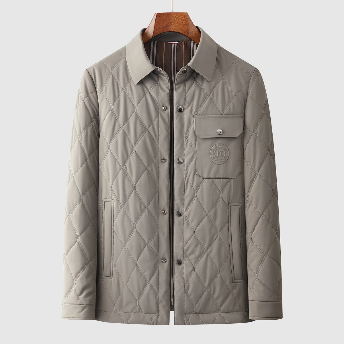 Diamond quilted structured jacket, close-up detail