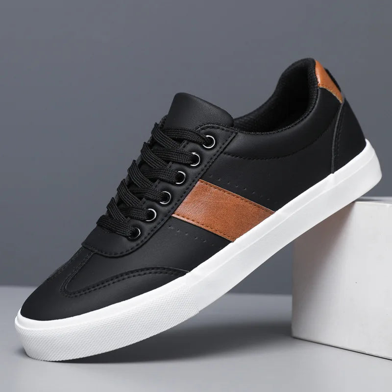 Minimalist everyday lace-up sneakers, close-up detail