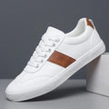 Minimalist everyday lace-up sneakers, styled front view
