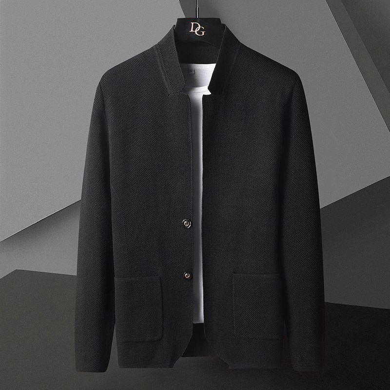 Classic Stand Collar Knit Cardigan