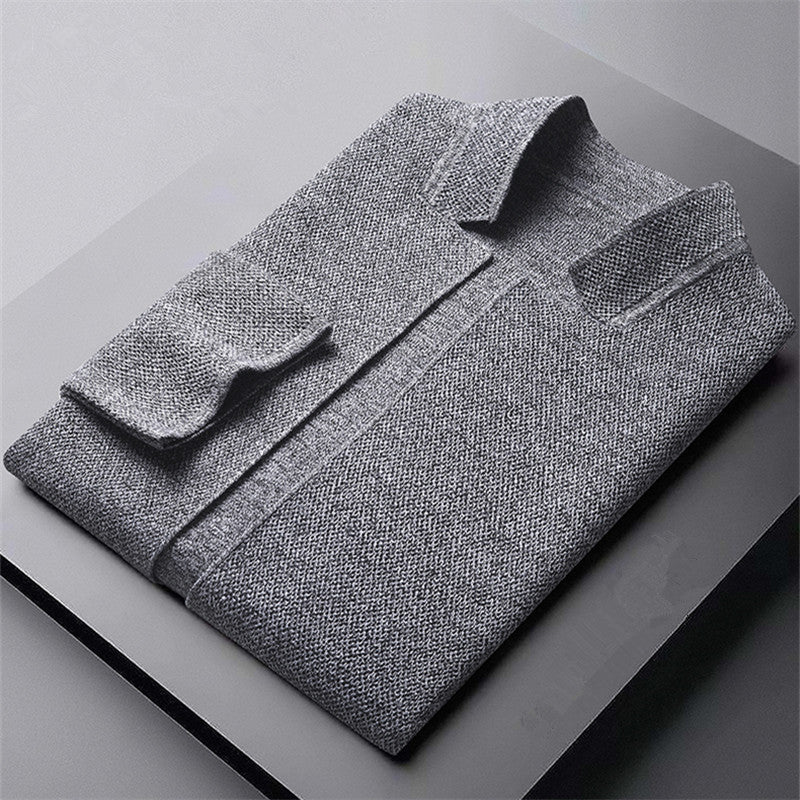Classic Stand Collar Knit Cardigan