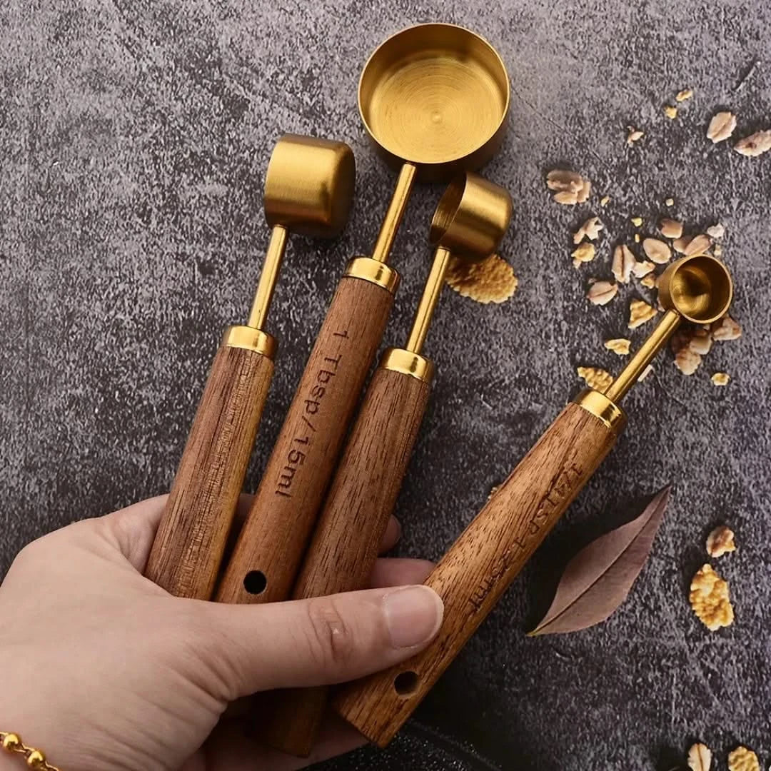 Measuring Spoon Set Wood Handle