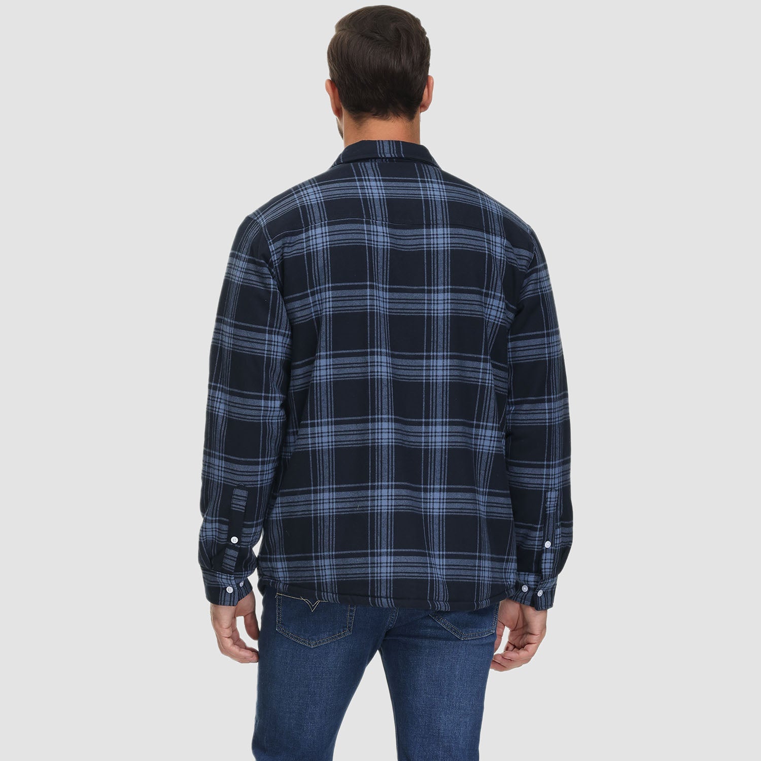 Men's Plaid Fleece Lined Jacket