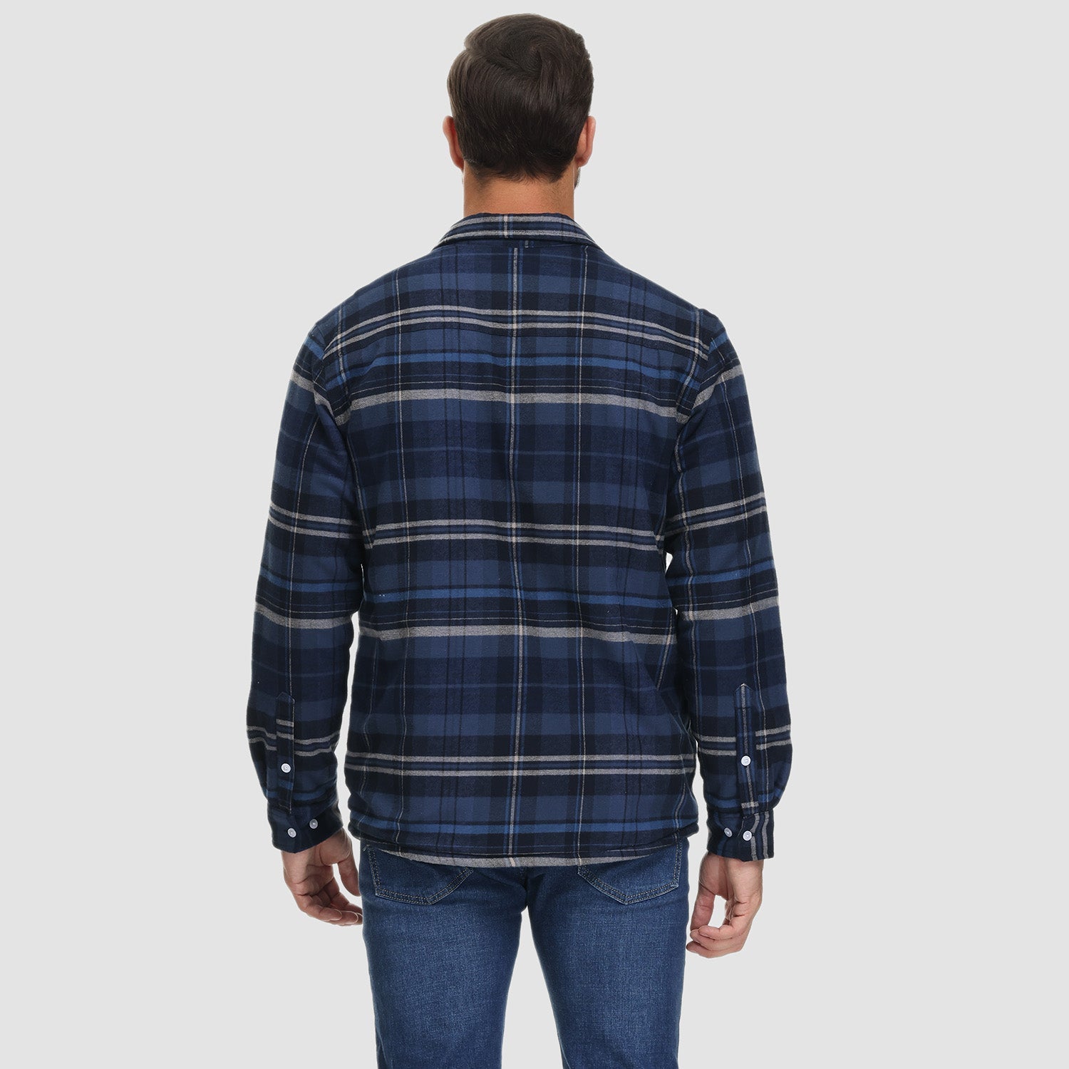 Men's Plaid Fleece Lined Jacket