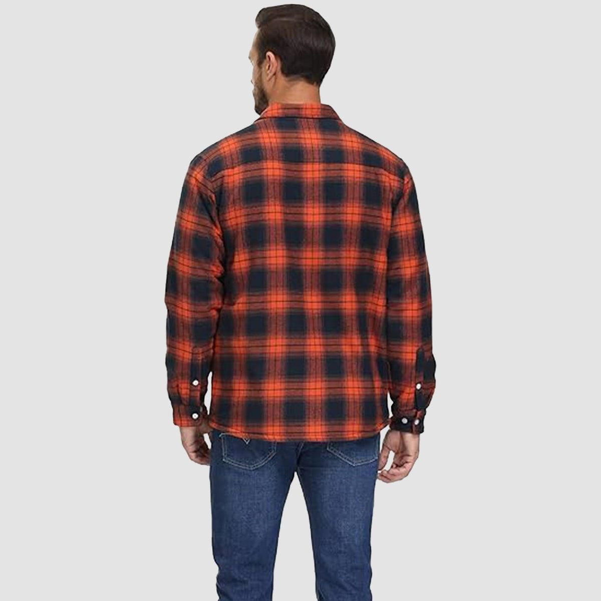 Men's Plaid Fleece Lined Jacket
