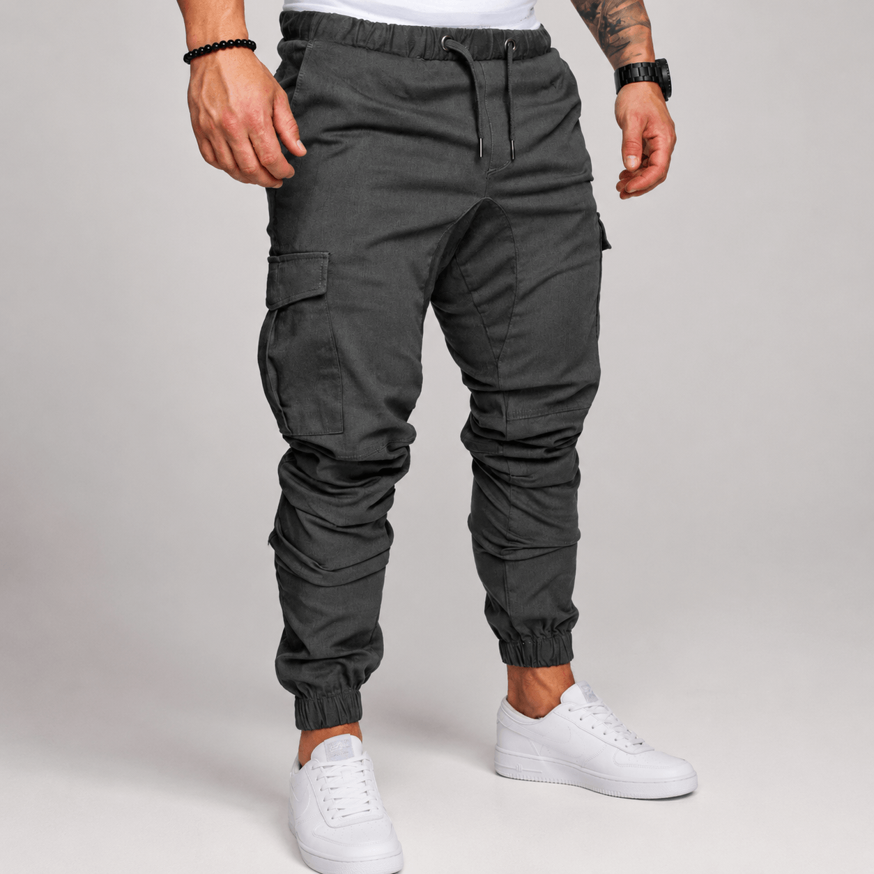 Tapered Drawstring Cargo Joggers