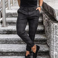 Men's Checkered Straight-Leg Trousers