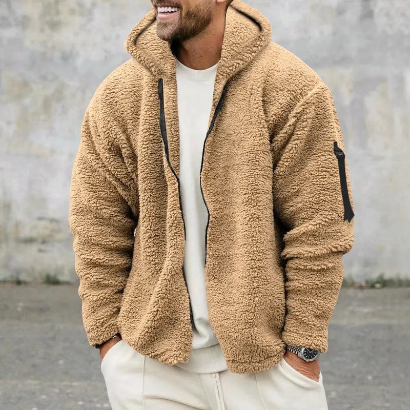 Men's Hooded Sherpa Fleece Jacket