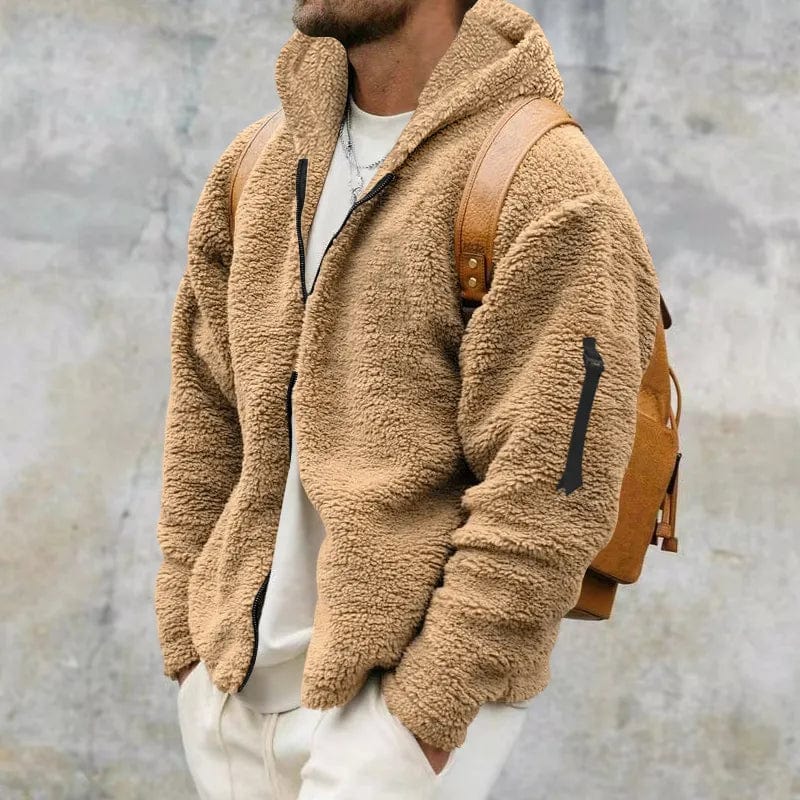Men's Hooded Sherpa Fleece Jacket