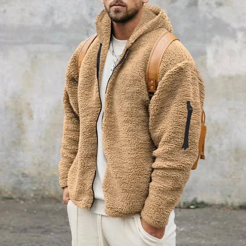 Men's Hooded Sherpa Fleece Jacket