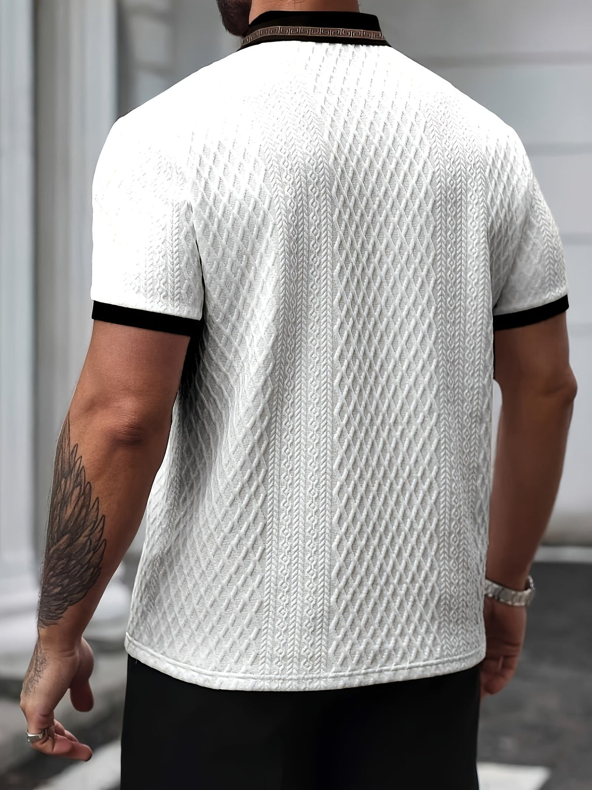 Slim fit textured polo, final view
