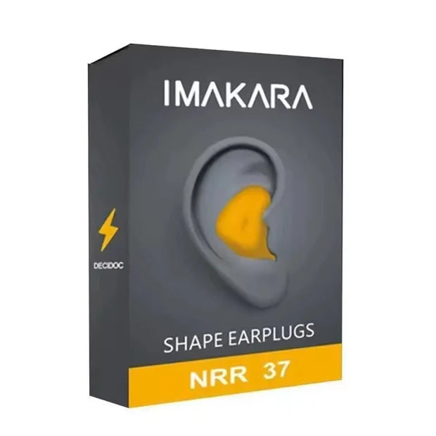 Yellow moldable shape earplug box