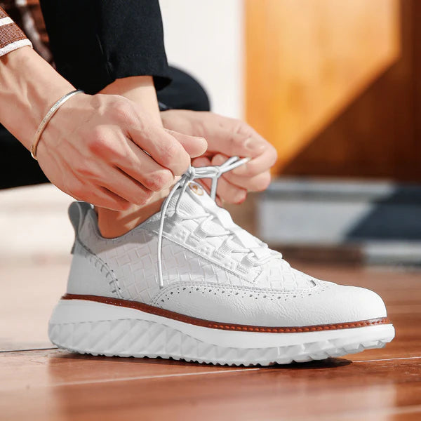 Breathable orthopedic casual sneakers, full look styled view