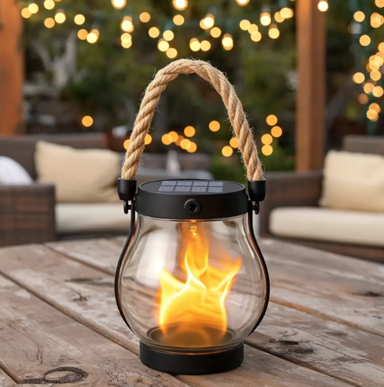 Outdoor Solar Flame Effect Light
