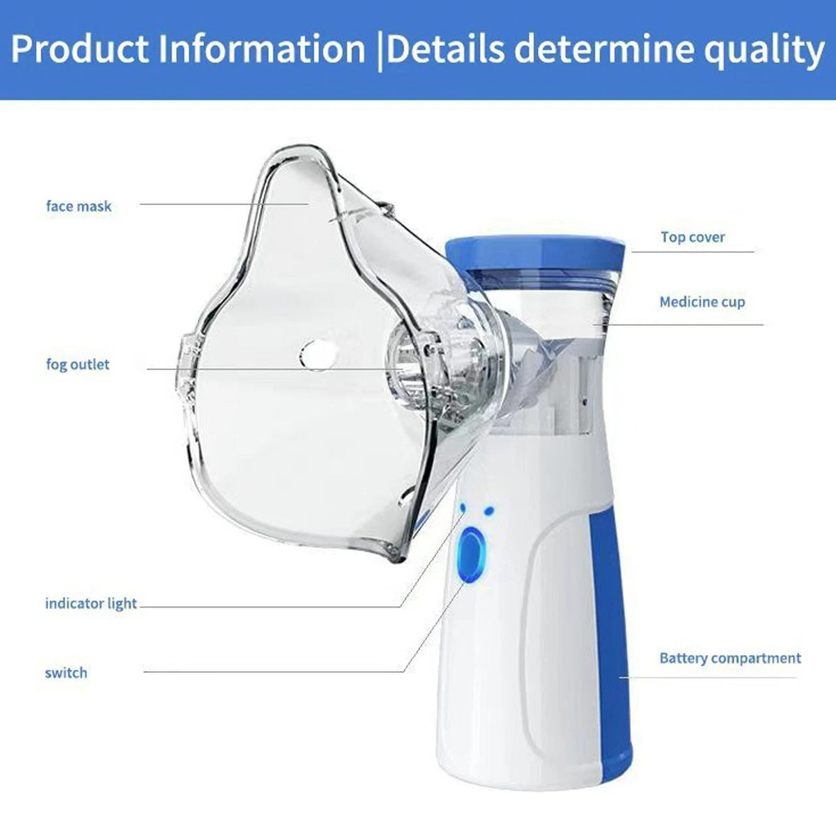 Portable Mesh Nebulizer Machine Quiet Operation