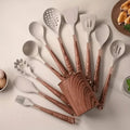 Silicone Kitchen Utensil Set 10-Piece Redwood Pattern