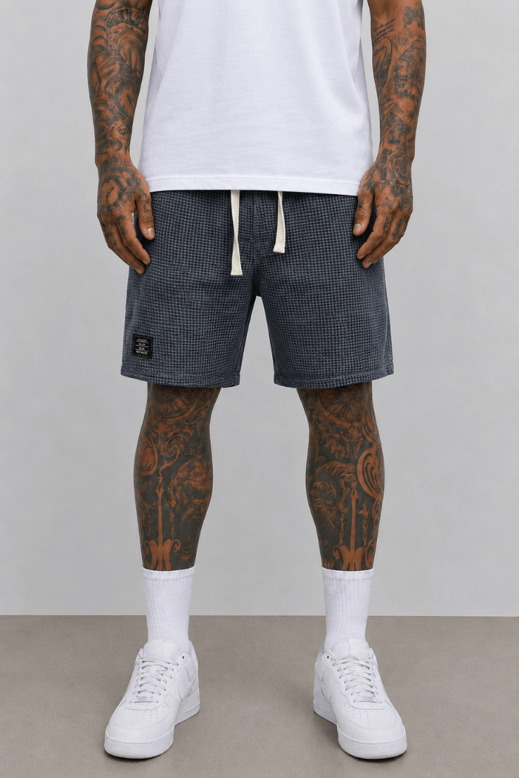 Relaxed-Fit Waffle Knit Shorts