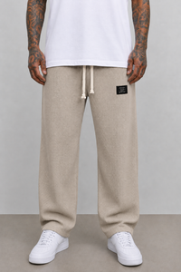 Relaxed Fit Waffle Knit Joggers Pants