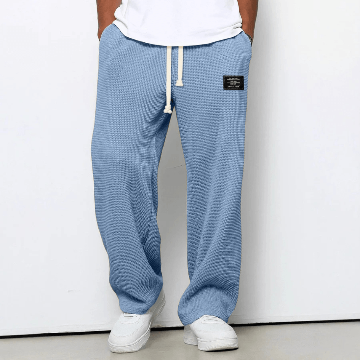 Relaxed Fit Waffle Knit Joggers Pants