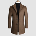 Classic cut layering overcoat, khaki color view