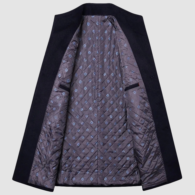 Classic cut layering overcoat, gray color view