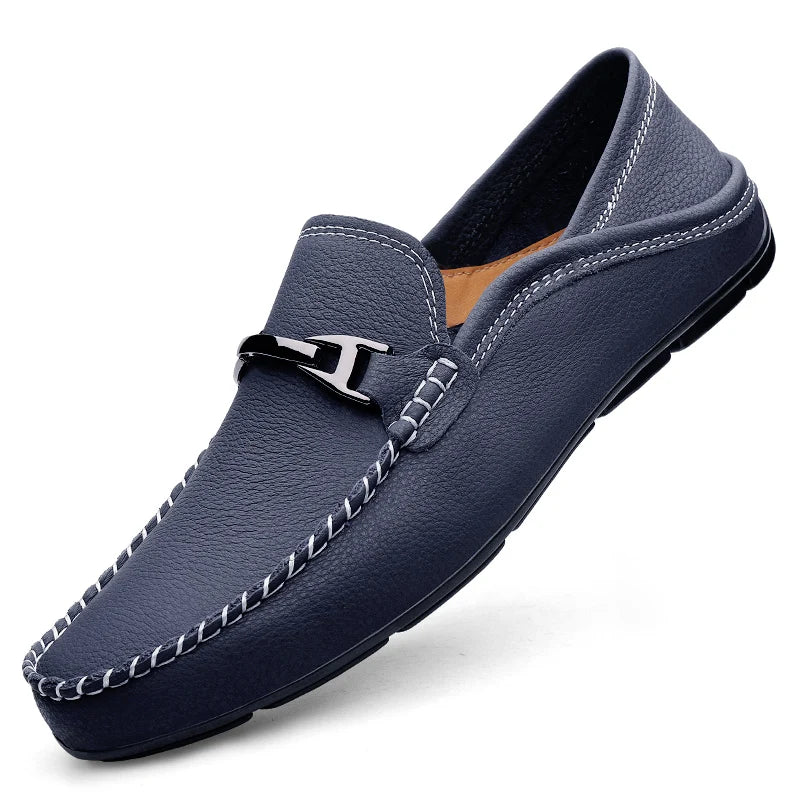 Structured soft-step loafers, styled front view