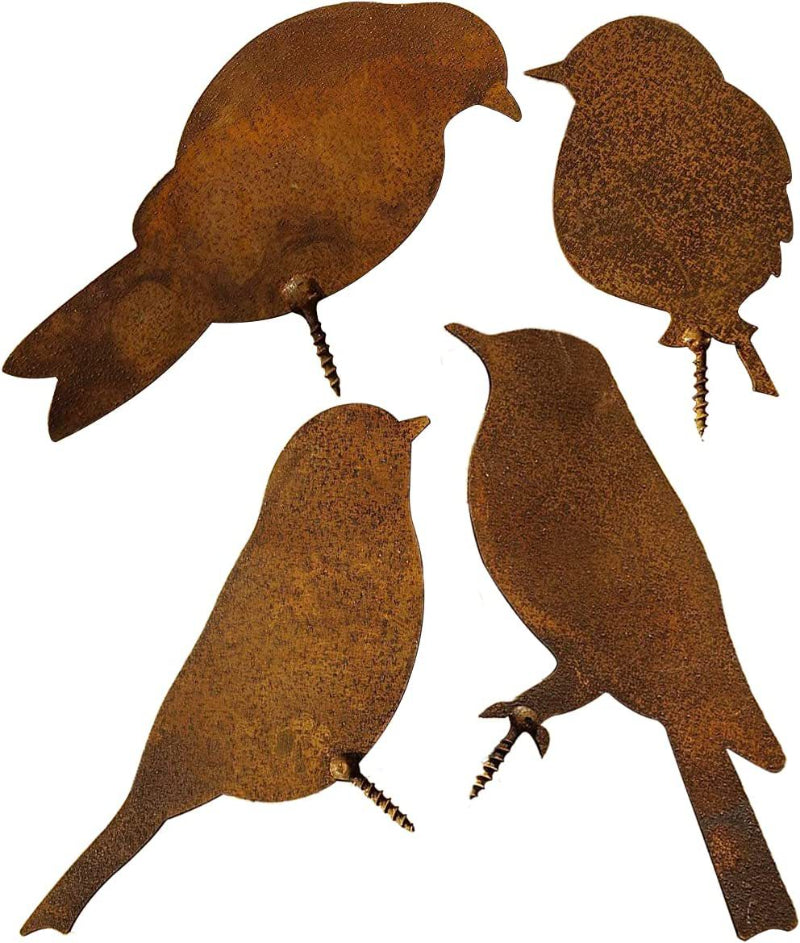 Rustic Metal Bird Fence Decor Set