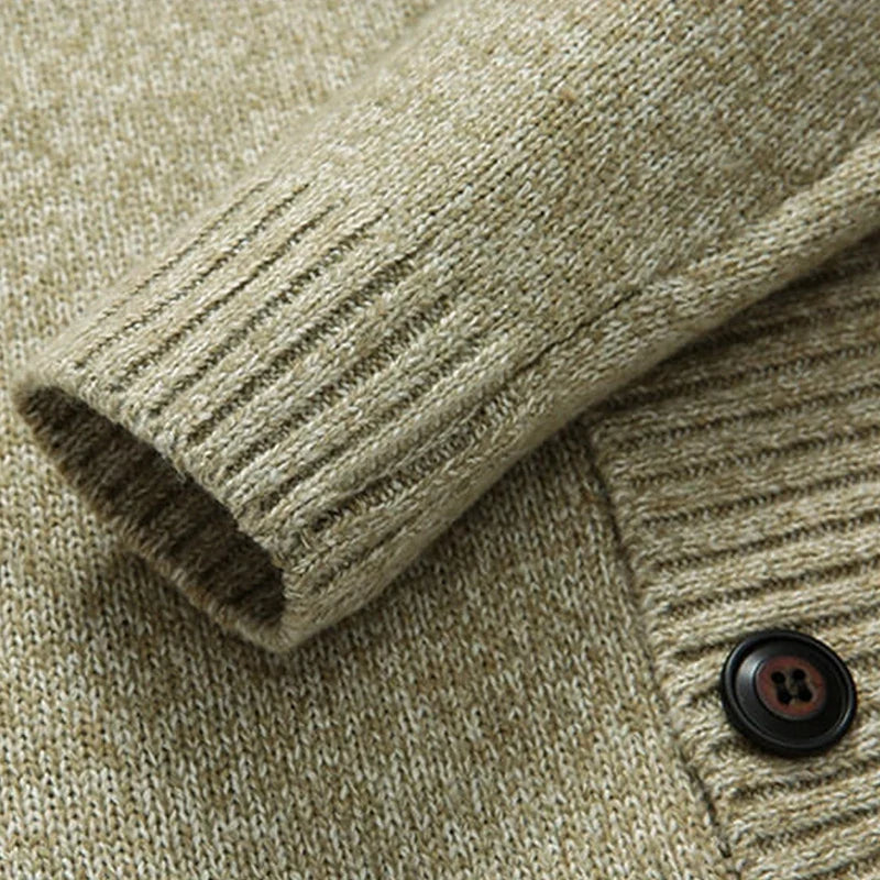 Men's Shawl Collar Double-Breasted Cardigan