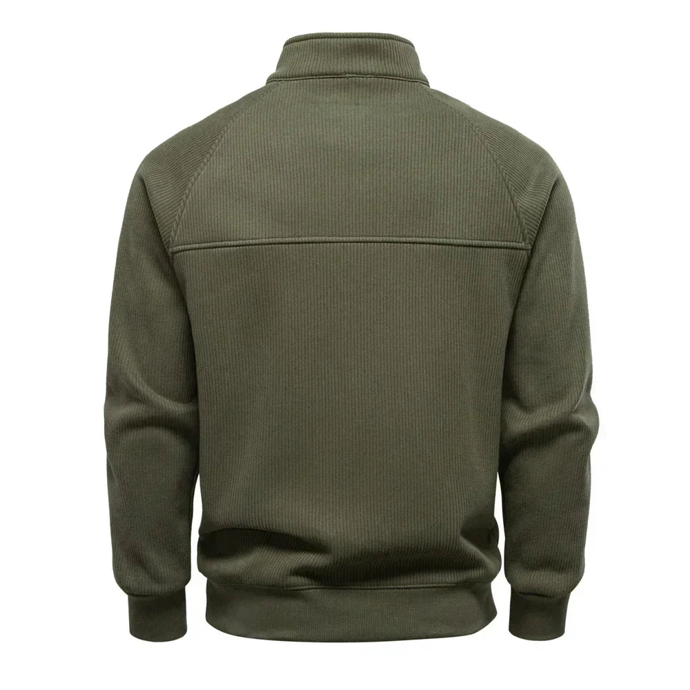 Men's Half Zip Knit Collar Sweater