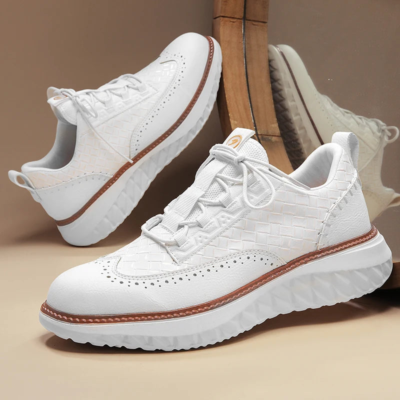 Breathable orthopedic casual sneakers, white color view