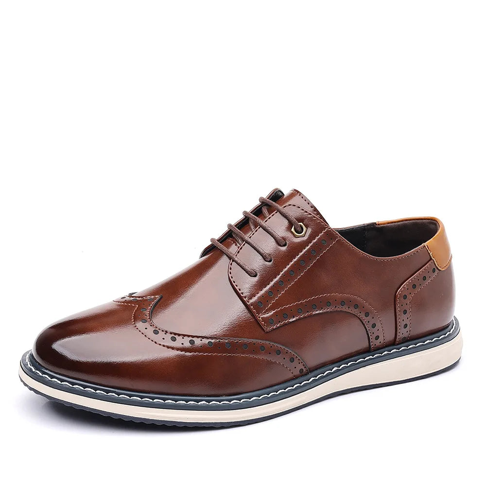 Brogue-inspired lace-up oxfords, texture close-up