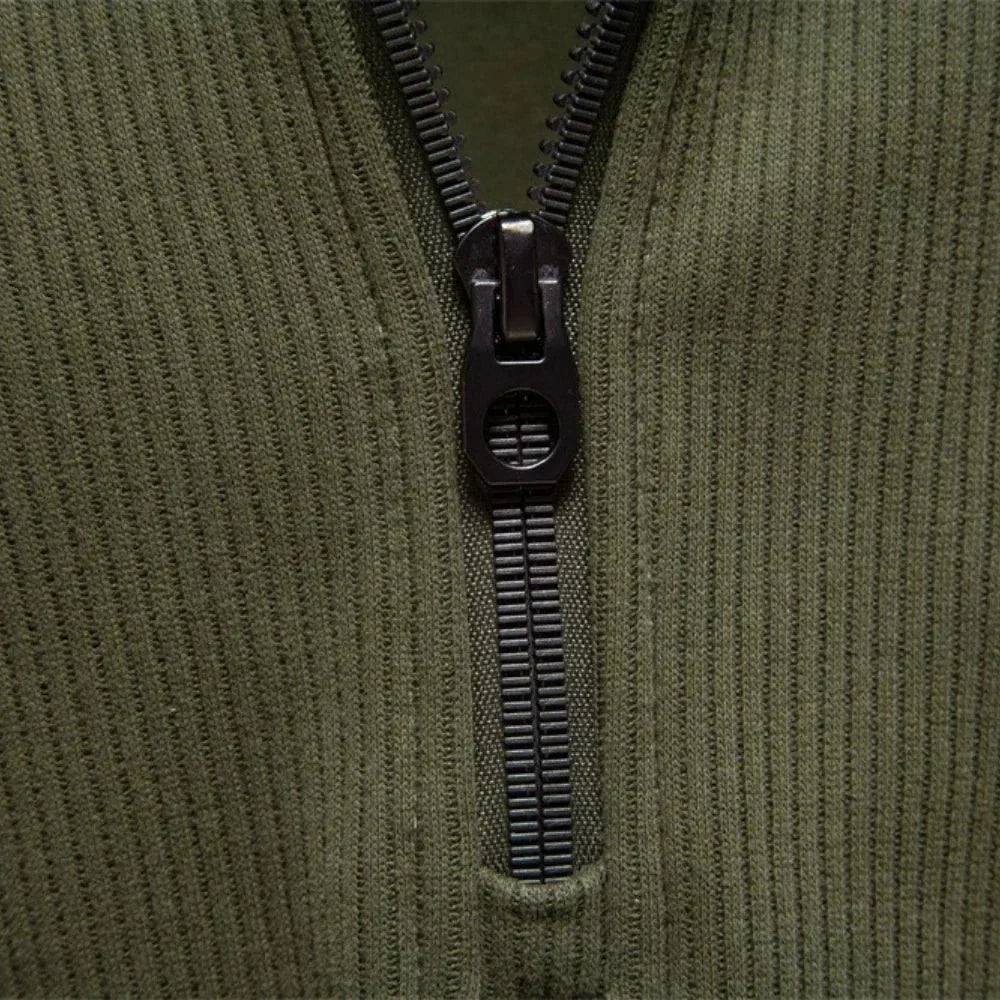 Men's Half Zip Knit Collar Sweater