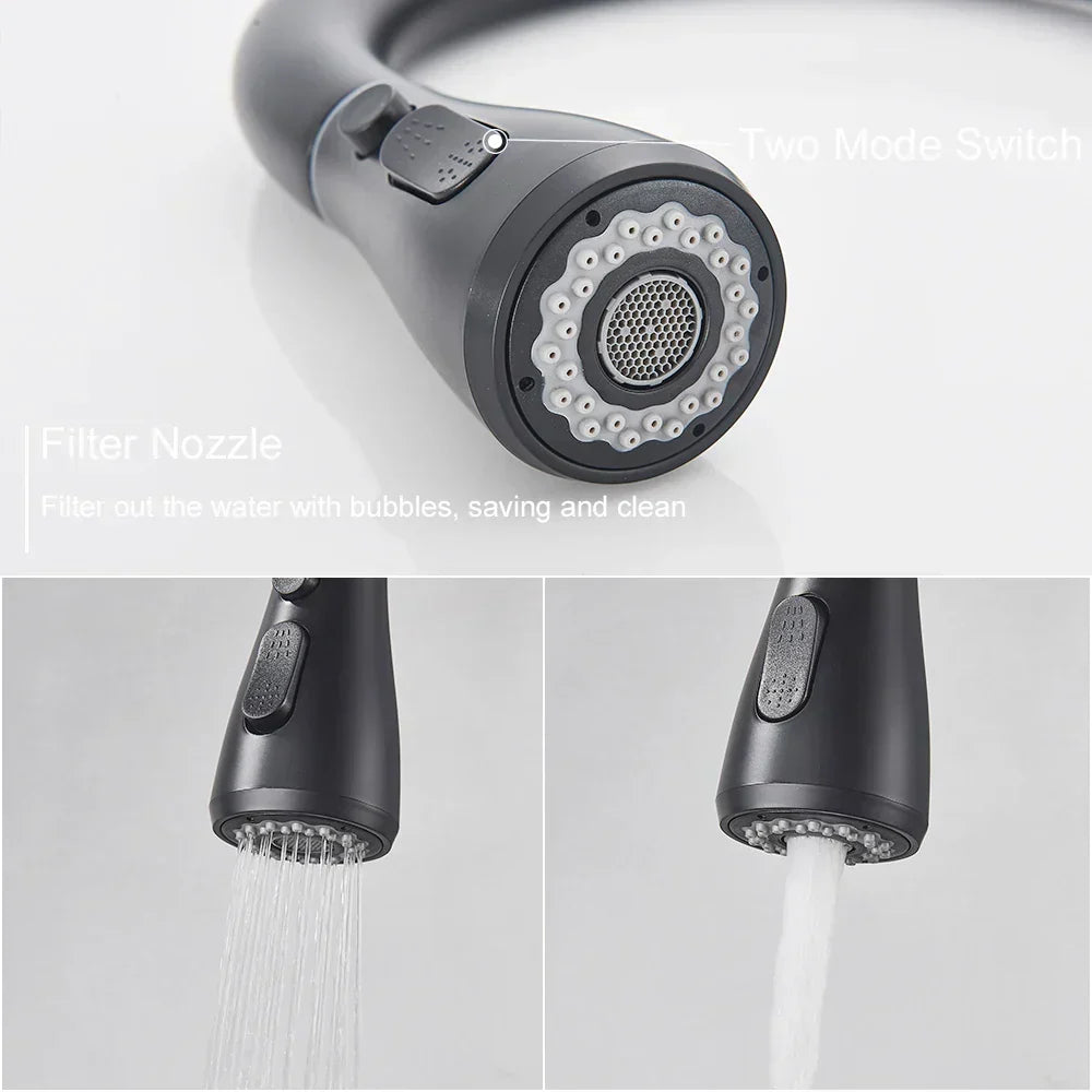 Shower head with filter nozzle and two-mode switch on a white background