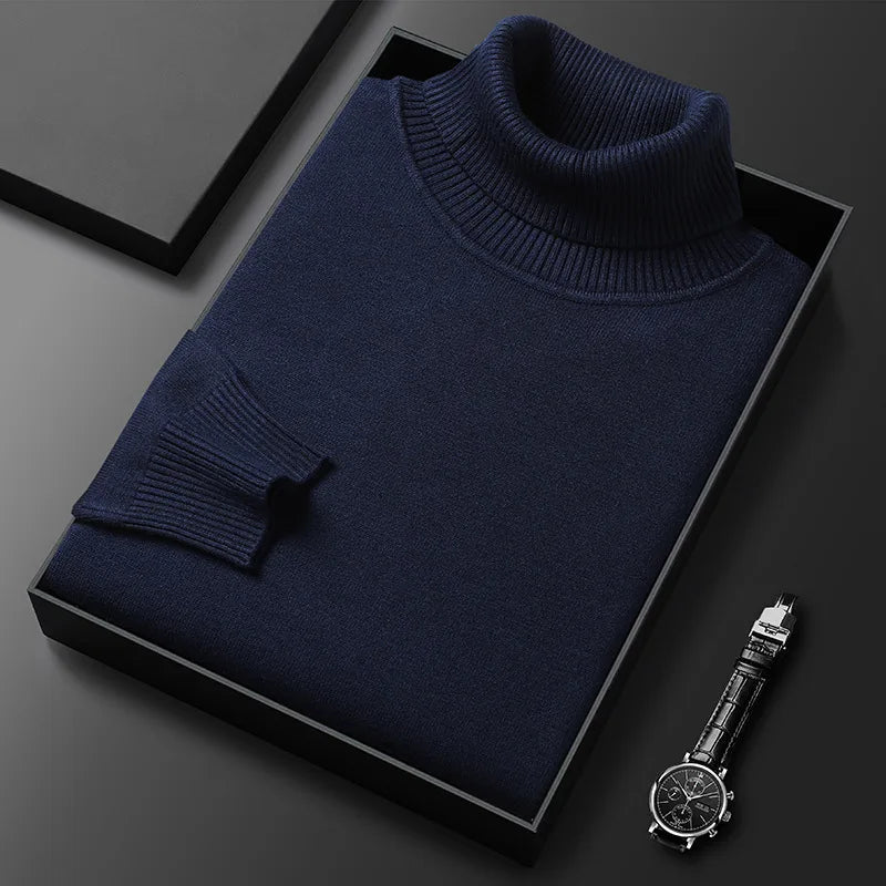 Luxe turtleneck sweater, texture close-up