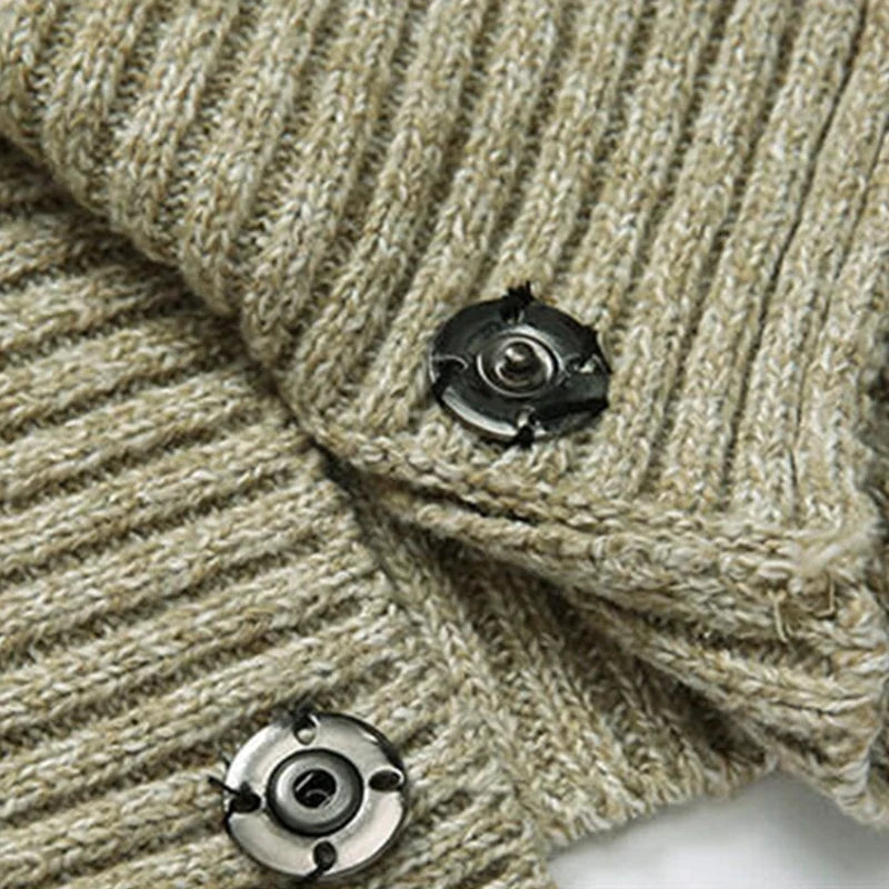 Men's Shawl Collar Double-Breasted Cardigan